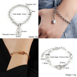 Heart Pendant Steel Bracelet for Women
