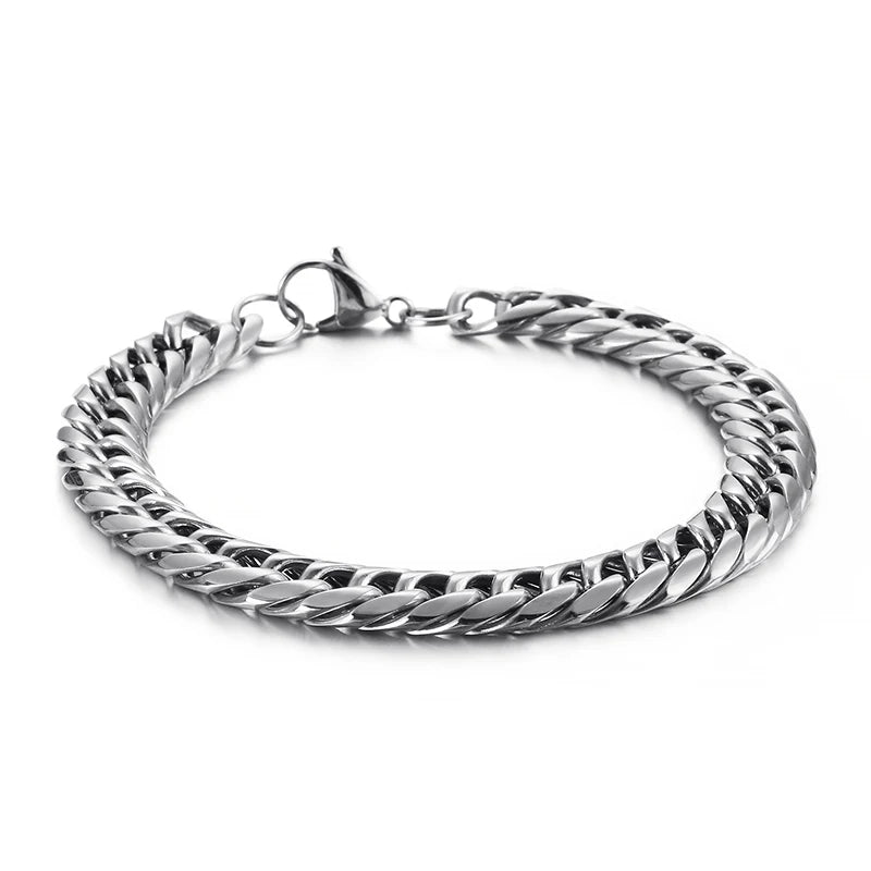 Steel Bracelet Link Bangle Chain Men Women Stainless 9mm11mm