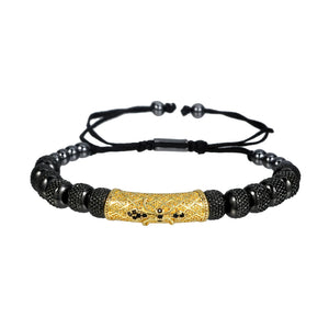 Steel Bracelet Men Braided Rope Cubic Zircon Charms Jewelry