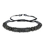 Steel Bracelet Men Braided Rope Cubic Zircon Charms Jewelry