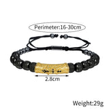 Steel Bracelet Men Braided Rope Cubic Zircon Charms Jewelry