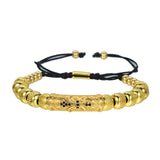 Steel Bracelet Men Braided Rope Cubic Zircon Charms Jewelry