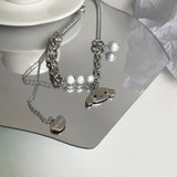 Steel Cloud Sweet Sense Clavicle Chain Luminous Bead Necklace