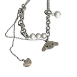 Steel Cloud Sweet Sense Clavicle Chain Luminous Bead Necklace