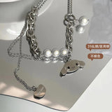 Steel Cloud Sweet Sense Clavicle Chain Luminous Bead Necklace
