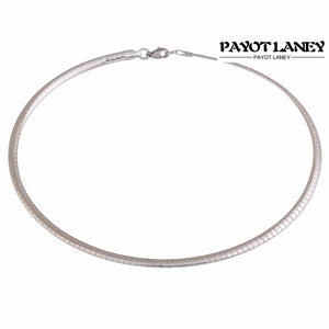 Steel Tone Stainless Steel Flat Choker European Necklace For Women Men