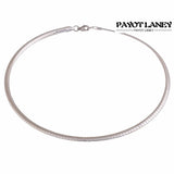 Steel Tone Stainless Steel Flat Choker European Necklace For Women Men