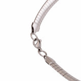 Steel Tone Stainless Steel Flat Choker European Necklace For Women Men