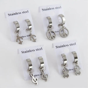 Steel Dangle Men's Earrings
