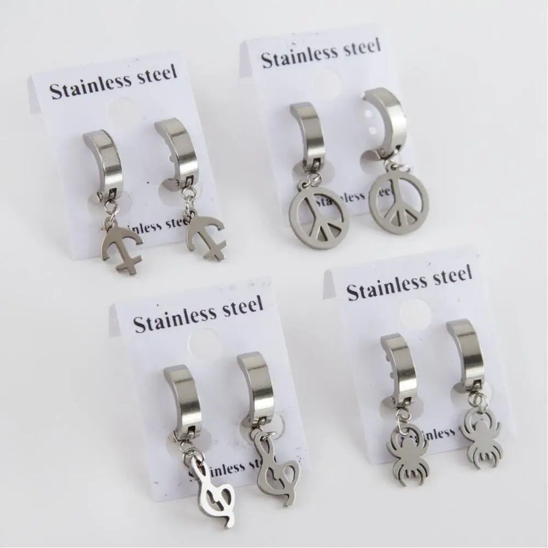 Steel Dangle Men's Earrings