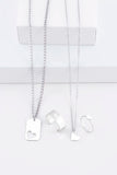 Steel Heart Figured Couple Necklace And Ring Set