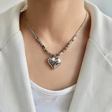 Steel Love Pendant Wind Collar Chain Titanium Steel Necklace Women's
