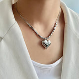 Steel Love Pendant Wind Collar Chain Titanium Steel Necklace Women's