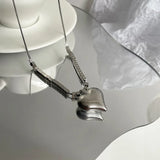 Steel Love Pendant Wind Collar Chain Titanium Steel Necklace Women's