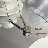 Steel Love Pendant Wind Collar Chain Titanium Steel Necklace Women's