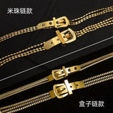 Steel Watch Strap Bacelet Box Chain Belt Buckle Bracelet for Woman
