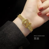 Steel Watch Strap Bacelet Box Chain Belt Buckle Bracelet for Woman