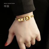 Steel Watch Strap Bacelet Box Chain Belt Buckle Bracelet for Woman