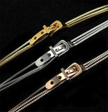 Steel Watch Strap Bacelet Box Chain Belt Buckle Bracelet for Woman