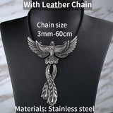 Steel Soldier 3D Phoenix Men Necklace Stainless Steel Charm Choker