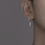 Stereo Tapered Craved Flower Hoops 925 Sterling Silver Earrings For Men