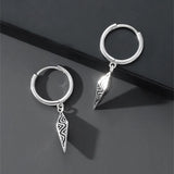 Stereo Tapered Craved Flower Hoops 925 Sterling Silver Earrings For Men