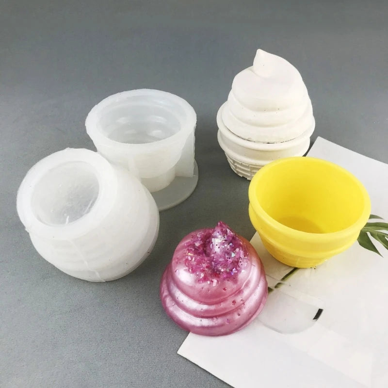 Stereoscopic Ice Cream Bottles Mold Jewelry Rings Jar Mold
