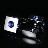Square Crystal Cufflinks for Men's Formal Wear