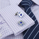 Square Crystal Cufflinks for Men's Formal Wear