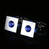 Square Crystal Cufflinks for Men's Formal Wear