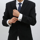 Square Crystal Cufflinks for Men's Formal Wear