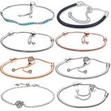 925 Silver Bracelet Adjustable Fit Pantora Charms Beads Star Sea Tree