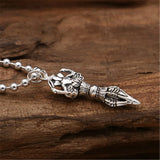 925 Silver Vajra Ganesh Pendant Necklace Buddhist Hindu Religious Jewelry