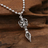 925 Silver Vajra Ganesh Pendant Necklace Buddhist Hindu Religious Jewelry