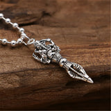 925 Silver Vajra Ganesh Pendant Necklace Buddhist Hindu Religious Jewelry