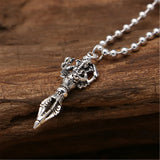925 Silver Vajra Ganesh Pendant Necklace Buddhist Hindu Religious Jewelry