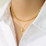 Sterling 925 Silver Heart Pendant Necklace Woman Neo-gothic Choker