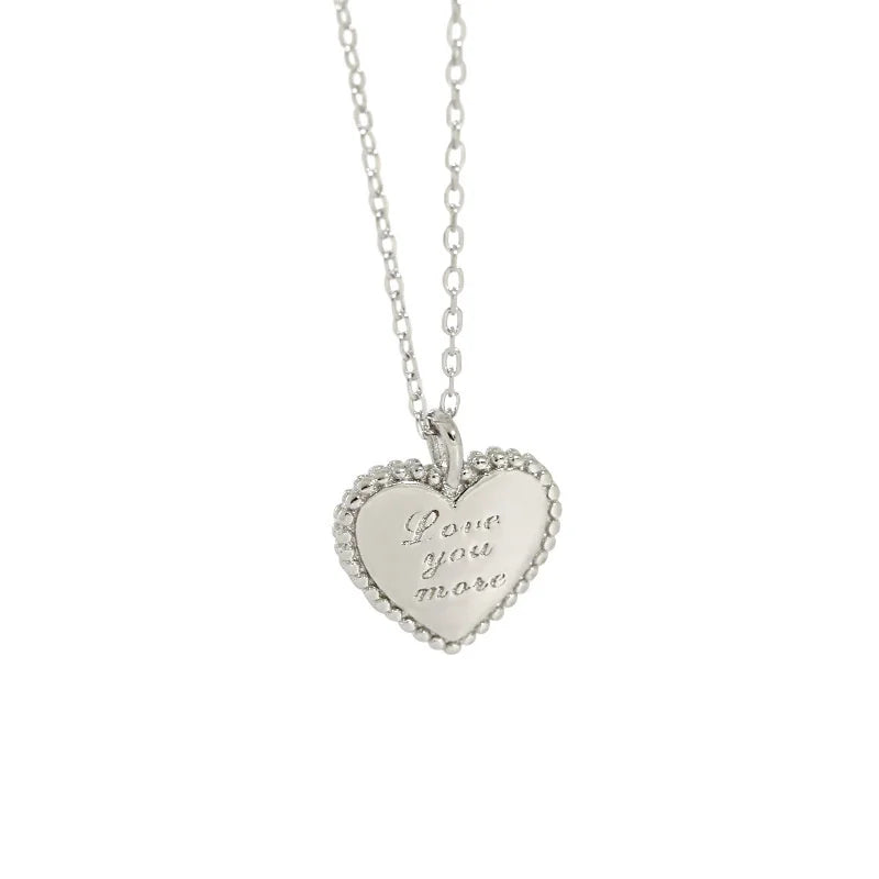 Sterling 925 Silver Heart Pendant Necklace Woman Neo-gothic Choker
