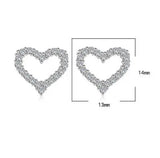925 Silver Heart Moissanite Stud Earrings Gift