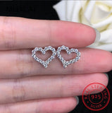925 Silver Heart Moissanite Stud Earrings Gift