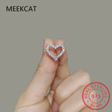 925 Silver Heart Moissanite Stud Earrings Gift