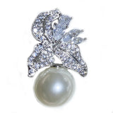 925 Silver Zircon CZ Pearl Jewelry Set Vintage Engagement