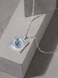 Moonstone Pendant Necklace 925 Silver Boho Women