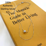 Sterling Silver Double Layer Ball Necklace Chain Jewelry for Women