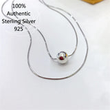 Sterling Silver Double Layer Ball Necklace Chain Jewelry for Women