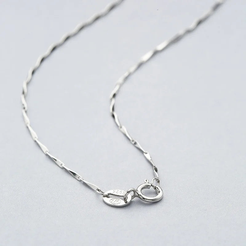Sterling Silver 0.7mm Melon Seeds Chain 925 Necklace