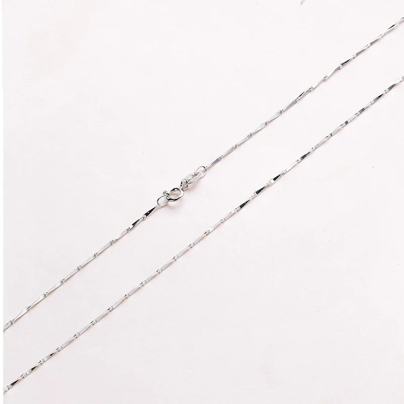 925 Sterling Silver 1.1mm Charm Chain Necklace 16 & 18 Inches