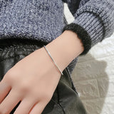 Sterling Silver 925 Charm Women Cuff Bracelet