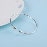 Sterling Silver 925 Charm Women Cuff Bracelet