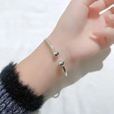 Sterling Silver 925 Charm Women Cuff Bracelet